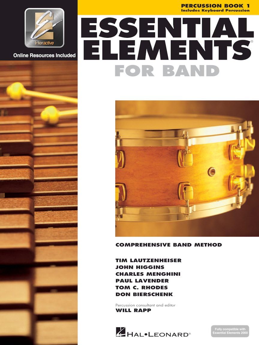 Essential Elements for Band – Percussion Book 1 with EEi Online Resources | Percussion Method Book and Sheet Music for Students and Teachers | Band Method Songbook – Newer 2025 Edition Available