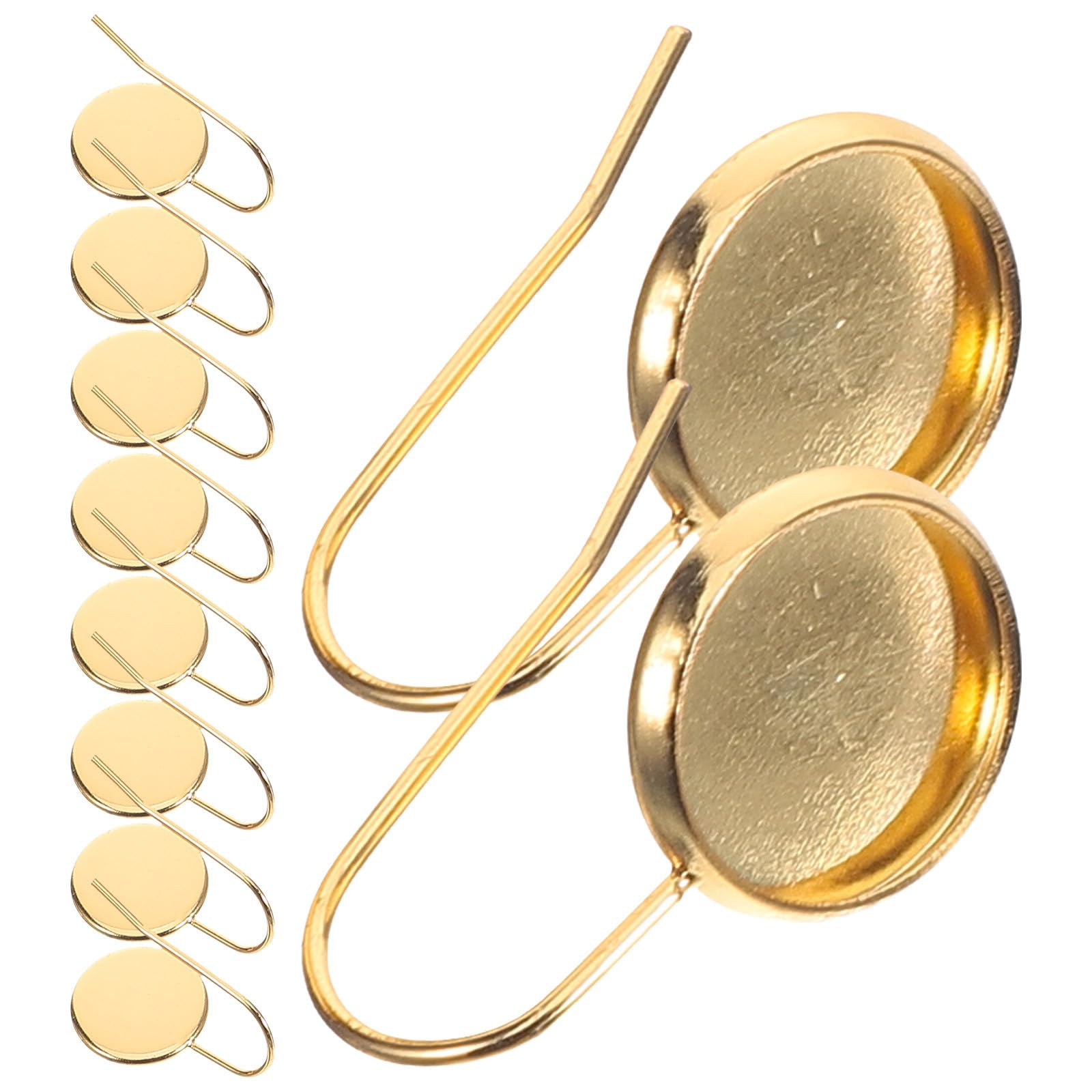 Bases para pendientes bisel de acero inoxidable dorado, ganchos para fabricación de joyas diy
