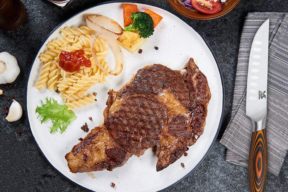 MSY BIGSUNNY Steak Knife Set, 4-Piece, German Steel 5-Inch Blade, High-end Ergonomic Handle Steakhouse Knife Set (Steak Knife Set 5"): Kitchen & Dining