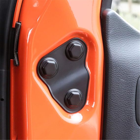 YOCTM Door Screw Protector Cover Trim Compatible with 2018-2025 Jeep Wrangler JL JT Willys Sport S Rubicon Deluxe Sport Utility 4XE Black ABS (2-Door/4-Door) (Pack of 2)