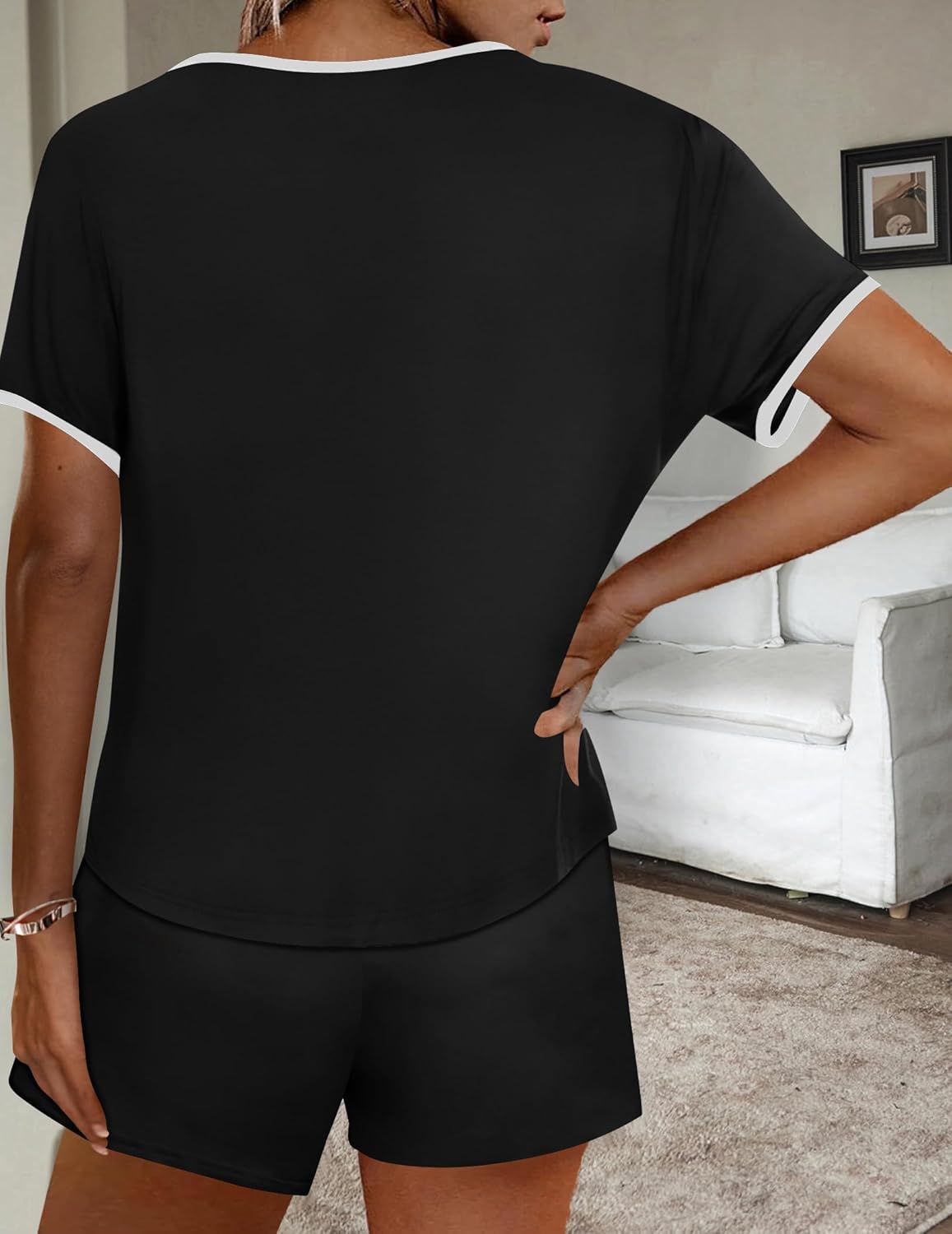 Ekouaer Women Pajama Set Casual Short Set - Image 6