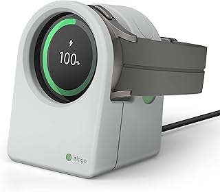 elago GW3 Stand Compatible with Samsung Galaxy Watch 5 Charger Stand (40, 44mm) / Galaxy Watch 5 Pro Charger Stand (45mm) 2022, Classic Clock Design - [Light Grey] [Charging Cable Not Included]