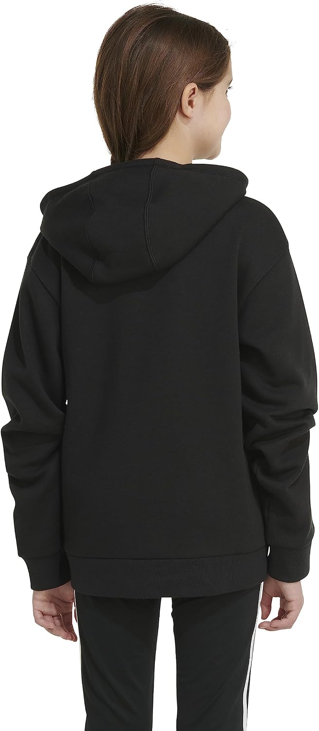 adidas girls Long Sleeve Essential Hooded Graphic Heather Pullover(big Kid)