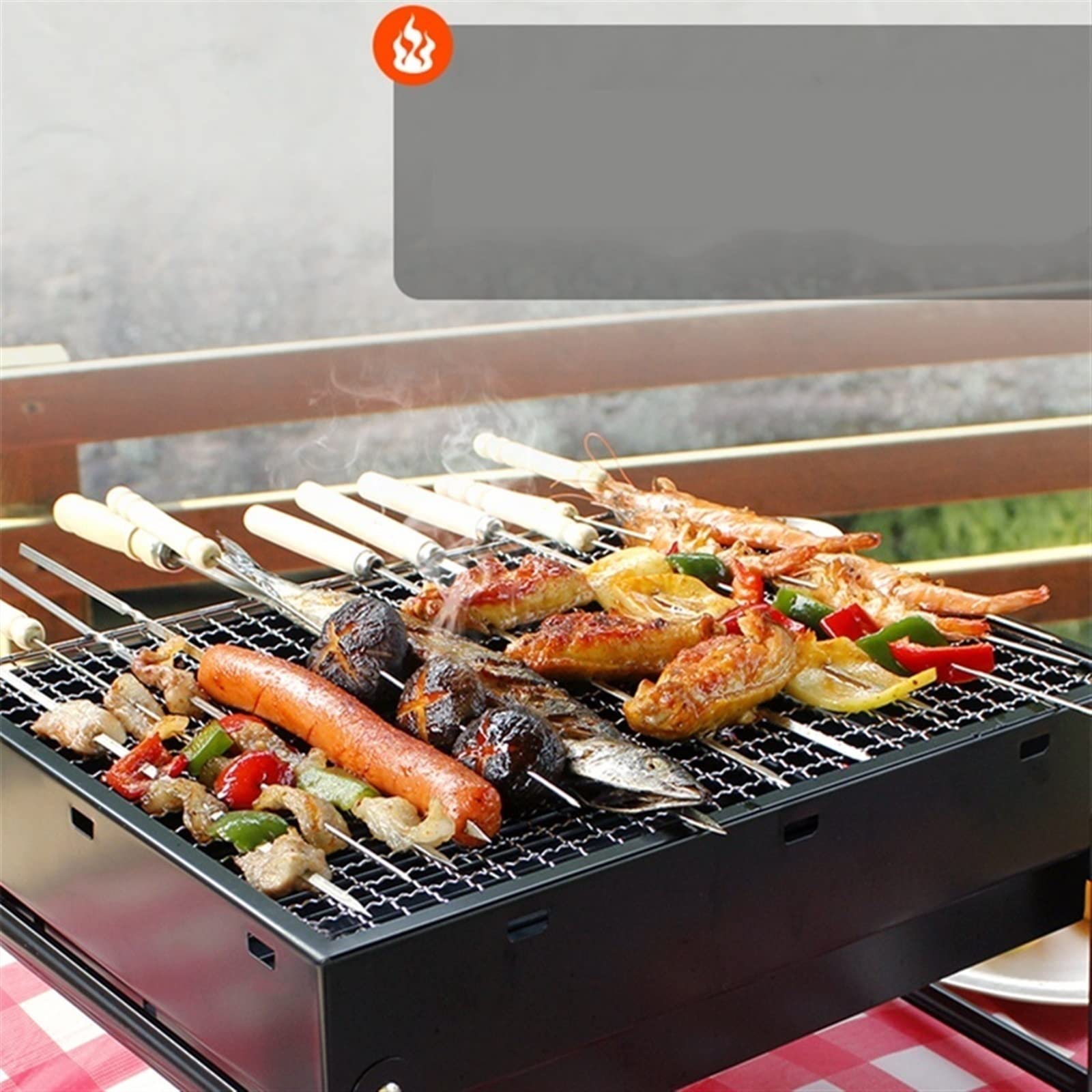 Grill Grill Ogrodowy Składany Przenośny Mini Grill Na Węgiel Drzewny Kuchenka Do Grillowania Na Drewno Do Domu, Ogrodu, Kempingu, Pikniku, Imprezy Na Plaży