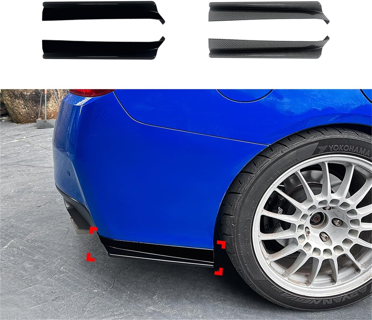 Applicable to for Subaru WRX STI VA 2015-2021 Rear Bumper Corner Sticker Spoiler Cross-Border Modification(Carbon Fiber Pattern)
