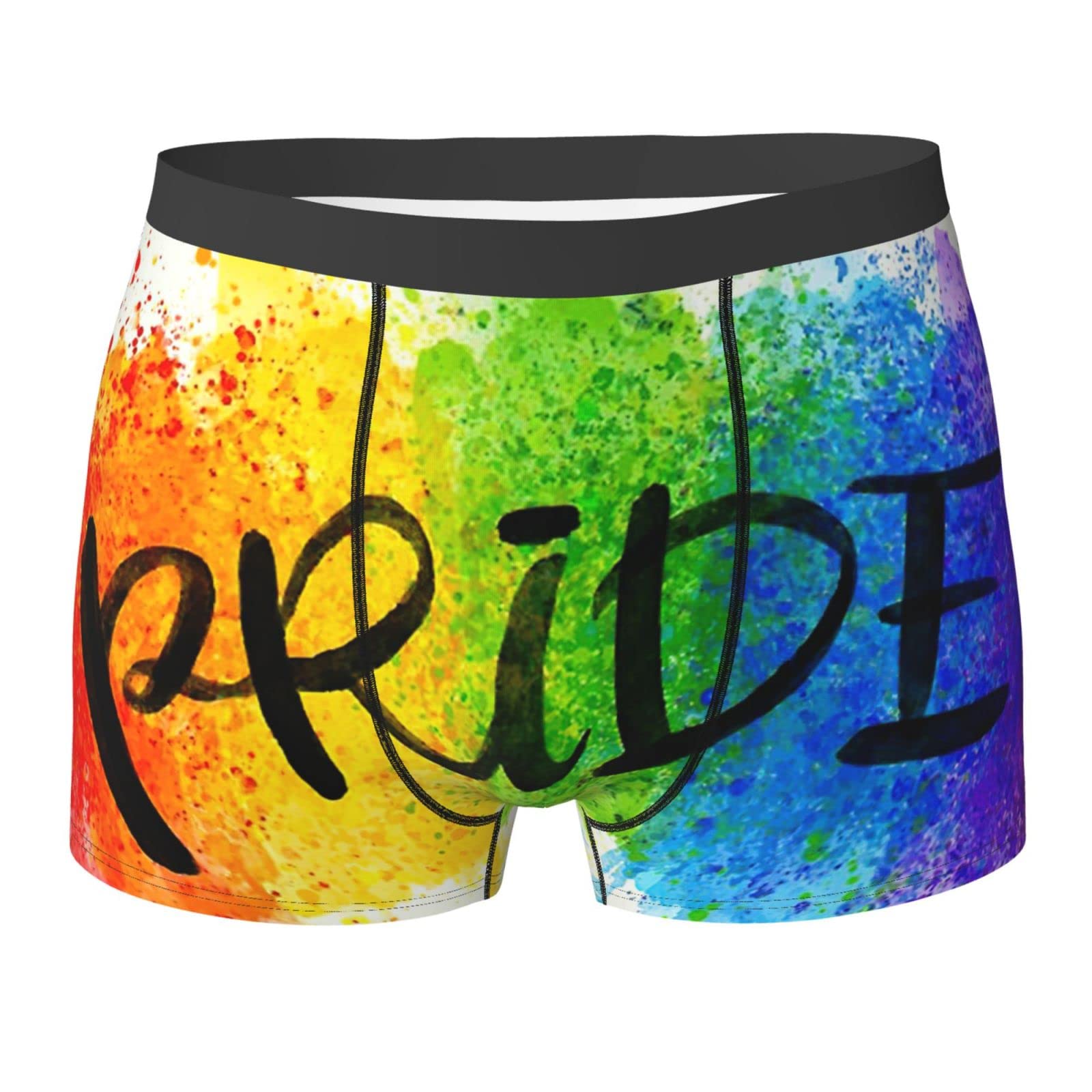 AOOEDM Rainbow Gay Pride Lgbtq Underwear Men'S Breathable Boxer Briefs Soft Shorts Comfortable Printed Underwear