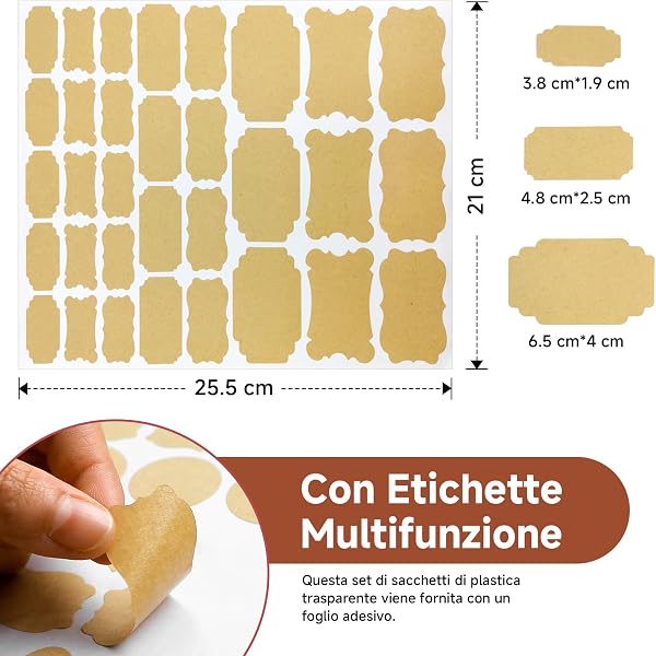 20 Pezzi Sacchetti con Zip 40x50cm, Borse Portaoggetti Grandi in Plastica Smerigliata per Vestiti, Maglioni, Cappotti e Giacche, Organizer da Viaggio Riutilizzabili e Salvaspazio - 3