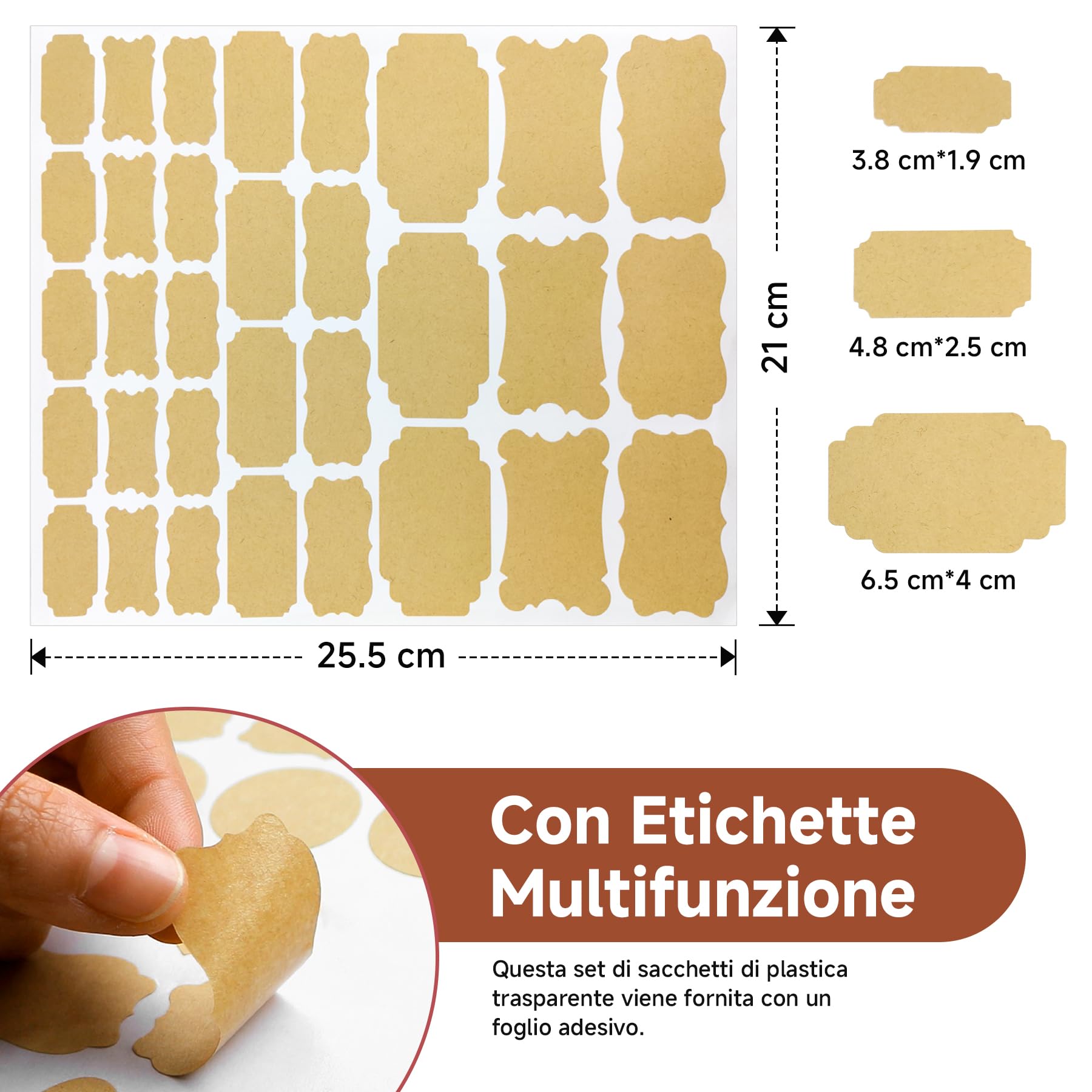 20 Pezzi Sacchetti con Zip 40x50cm, Borse Portaoggetti Grandi in Plastica Smerigliata per Vestiti, Maglioni, Cappotti e Giacche, Organizer da Viaggio Riutilizzabili e Salvaspazio - 4