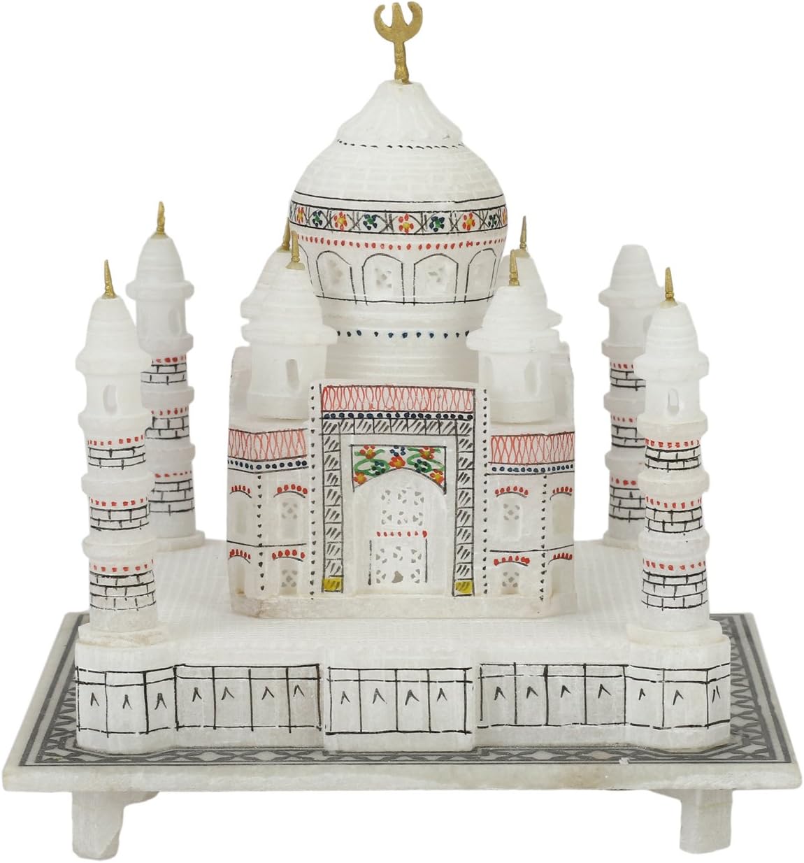 Carry Me Indian White Marble Handmade Agra Taj Mahal Replica Model with Colourful Painting (6 INCH) Carry Me Indian White Marble Handmade Agra Taj Mahal Replica Model with Colourful Painting (6 INCH)