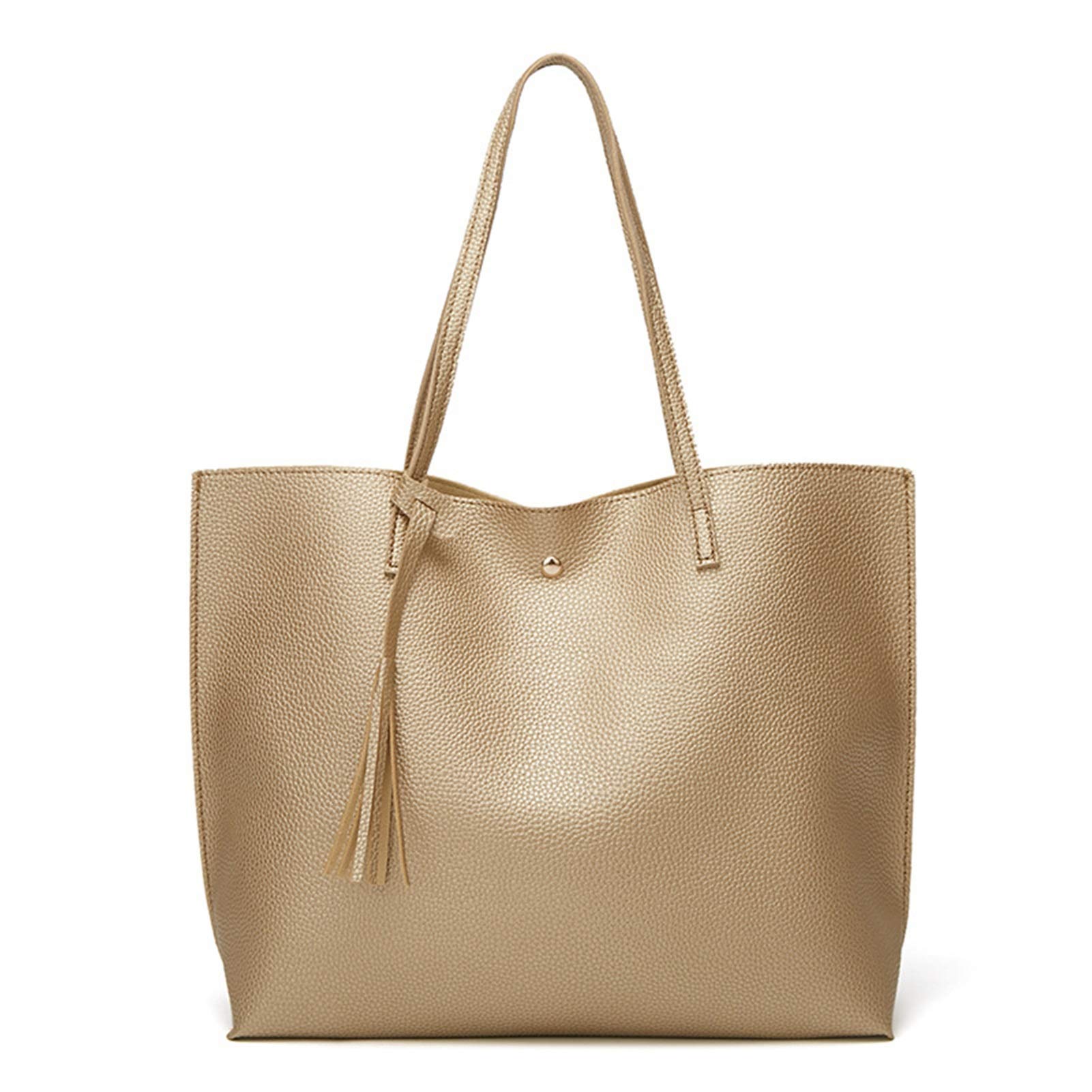 Borsa Tote In Tela Con Monogramma - Borsa Shopping Grande Con Borsello Cosmetico, Ideale Per Spiaggia E Ufficio - Foto 3