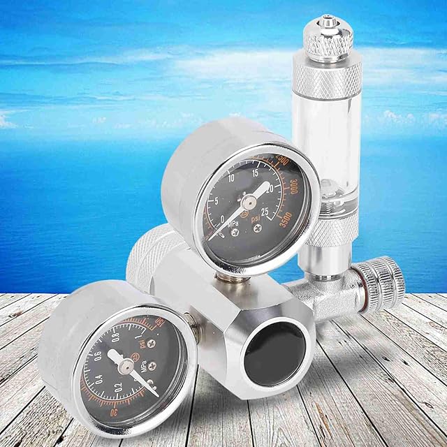 Foto 3 de 8 de Hffheer Regulador de CO2 para acuarios Manómetro de CO2 para acuarios Individuales Planta acuática con de CO2…