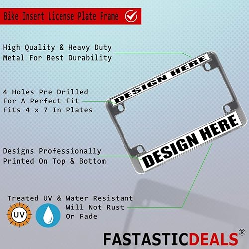 Miniatura 2 de Triumph - Marco metálico para placa de matrícula con bandera británica, resistente a la intemperie, accesorios cromados, 4 agujeros, inserto sólido