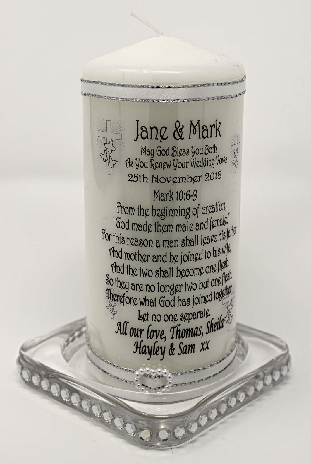 Cellini Candles Personalised Wedding Vows Renewal, On Your Special Day