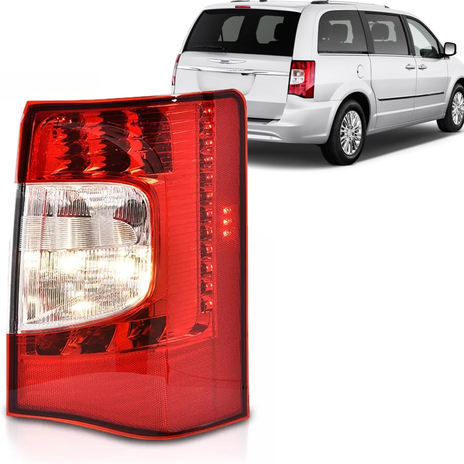 LED Tail Light Compatible with 2011-2016 Chrysler Town & Country,Taillight Brake Lamp Rear Light Replacement Left Driver Side |CH2800198