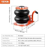 VEVOR Cric Pneumatico per Auto, 3 Ton 3-8S con Colonna Rialzata e 6 Tubi in Acciaio, Compatto, Facile da Sollevare e Salvaspazio con Cuscinetto in Gomma Spessa, Adatto a Berline, SUV, Pick-up - 7