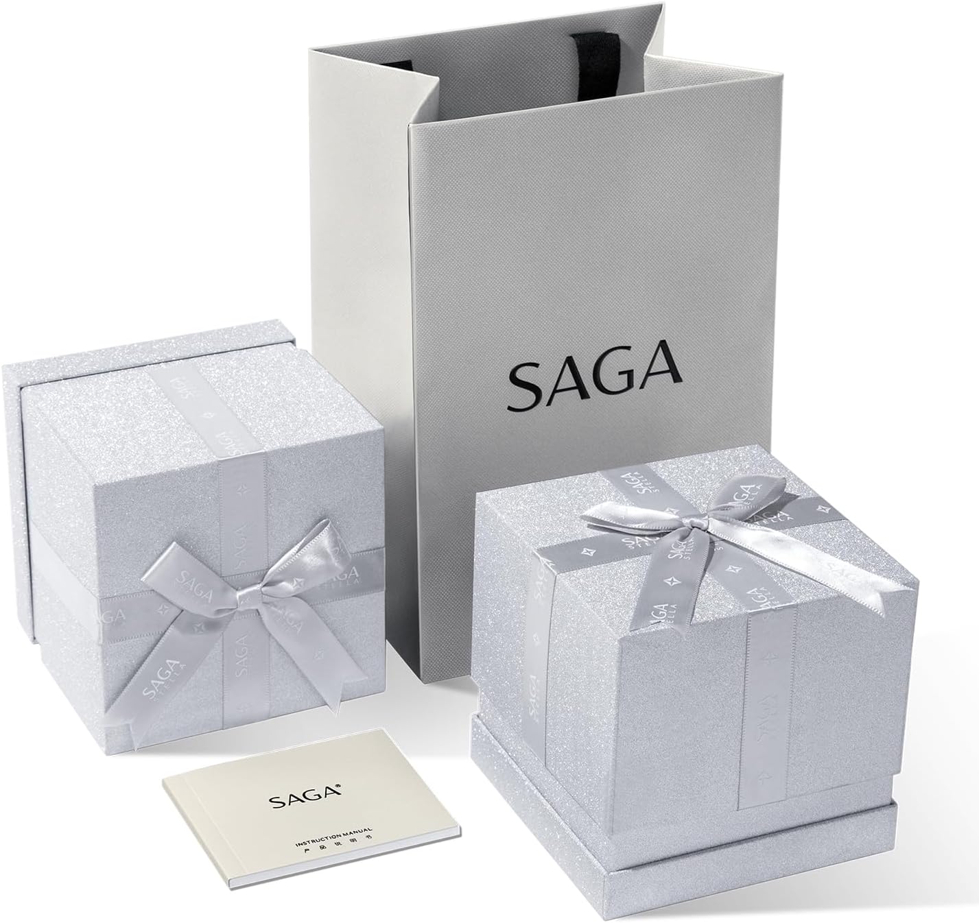 SAGA Illusion Women's Luxury Jewelry Bangle Watch, Mineral Case, 316L Stainless Steel Bracelet with Danube Crystals, Swiss Quartz Movement, 30M Water Resistant - Elegant Gift for S...