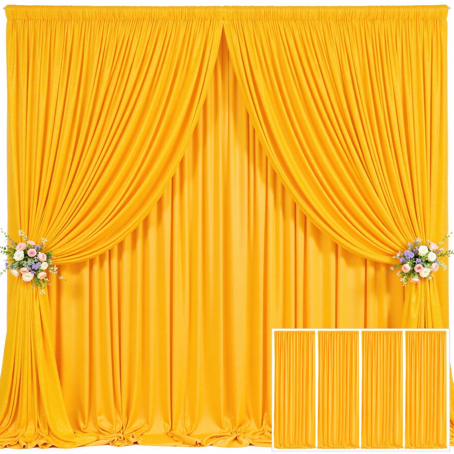 10x10 Champagne Backdrop Curtain for Parties Wedding Baby Shower Wrinkle Free Photo Curtains Backdrop Drapes Fabric Decoration for Bridal Shower 5ft x 10ft,2 Panels — view 38