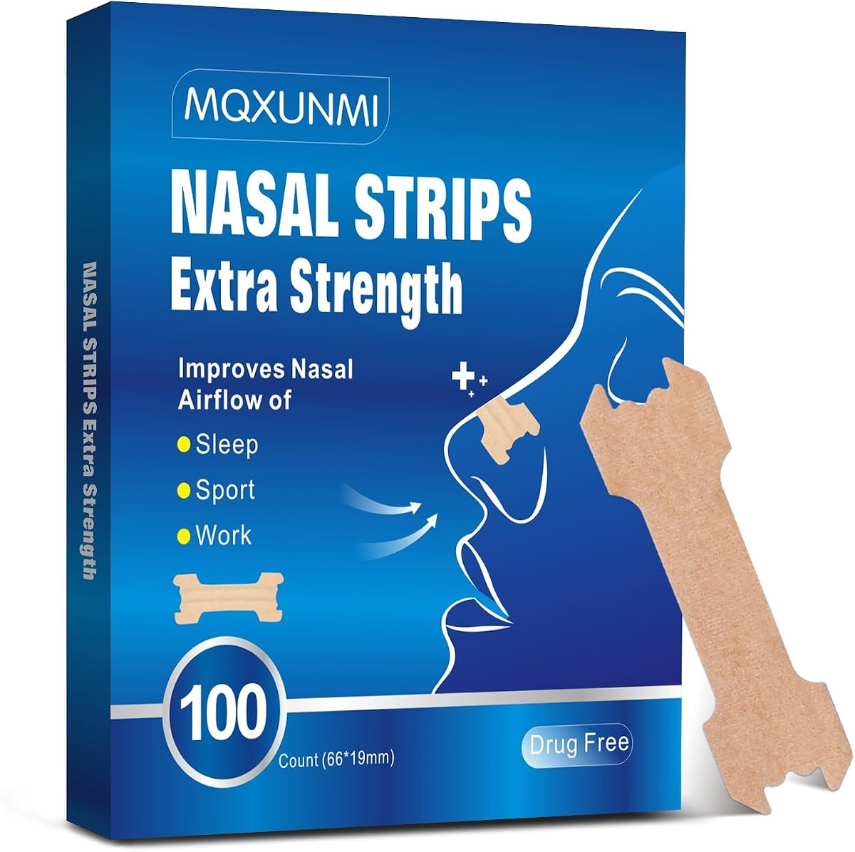 Nasal Strips Extra Strength, 100 Count Works Instantly to Improve Sleep, Reduce Snoring, & Relieve Nasal Congestion Due to Colds & Allergies