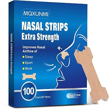 Nasal Strips Extra Strength, 100 Count Works Instantly to Improve Sleep, Reduce Snoring, Relieve Nasal Congestion Due to Colds & Allergies