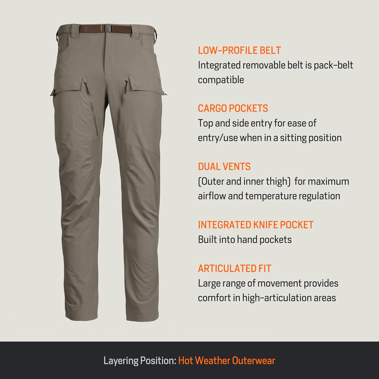 First Lite Men's Trace Pant - Ultralight Breathable Camo Hunting Pants