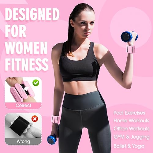 Miniatura 3 de Pesas de muñeca, paquete de 2 pesas de tobillo para muñeca para mujeres y hombres, brazaletes de silicona ajustables de 2 libras para brazo y pierna