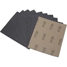 MAXMAN 1/4 Sheet Sandpaper Sheets, 25Pcs 100 Grit Sandpaper, 4.5" x 5.5" Size Wet Dry Silicon Carbide, Palm Sander Sanding Pads, Latex Paper Backing, Sand Paper for Wood Furniture, Automotive, Metal