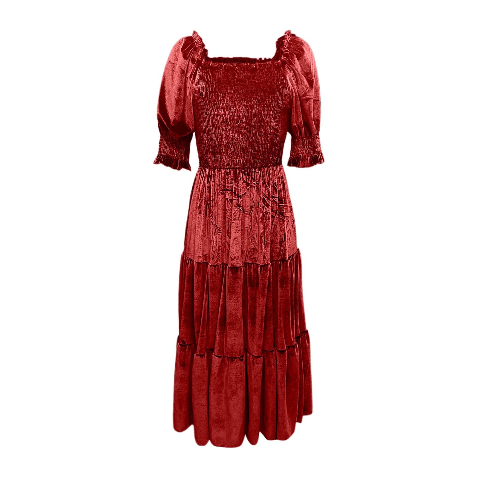 Generisch Kleid Samt Damen Lang Langarm Elegant Samtkleid Curvy Partykleid Maxi Festlich Cocktail Winter Große Größen Hohe Taille Cocktailkleid Abendkleider Winterkleidung
