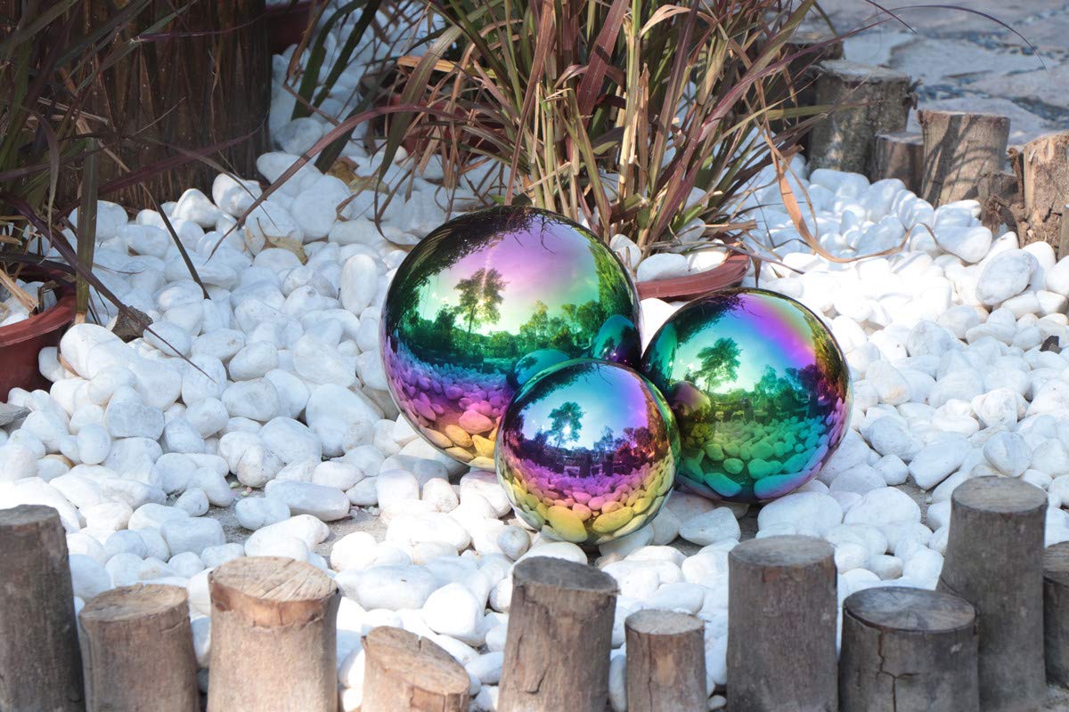 VICASKY Gartenkugel Set - 6 Stück Edelstahl Spiegelkugeln