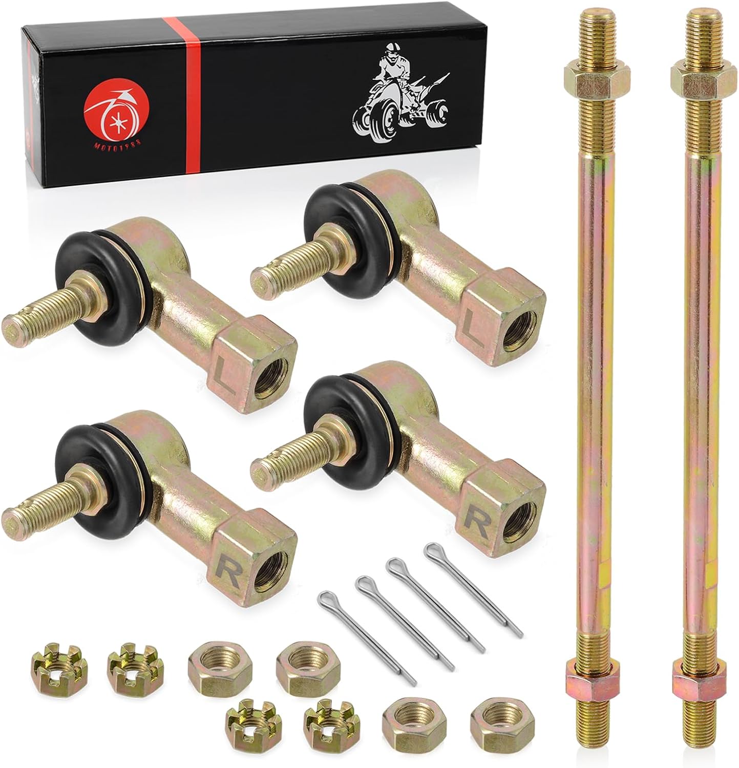 Tie Rod End kit Compatible with Honda 300EX TRX300EX 2x4 1993-2006（NO-X）TRX250X 1987-1992