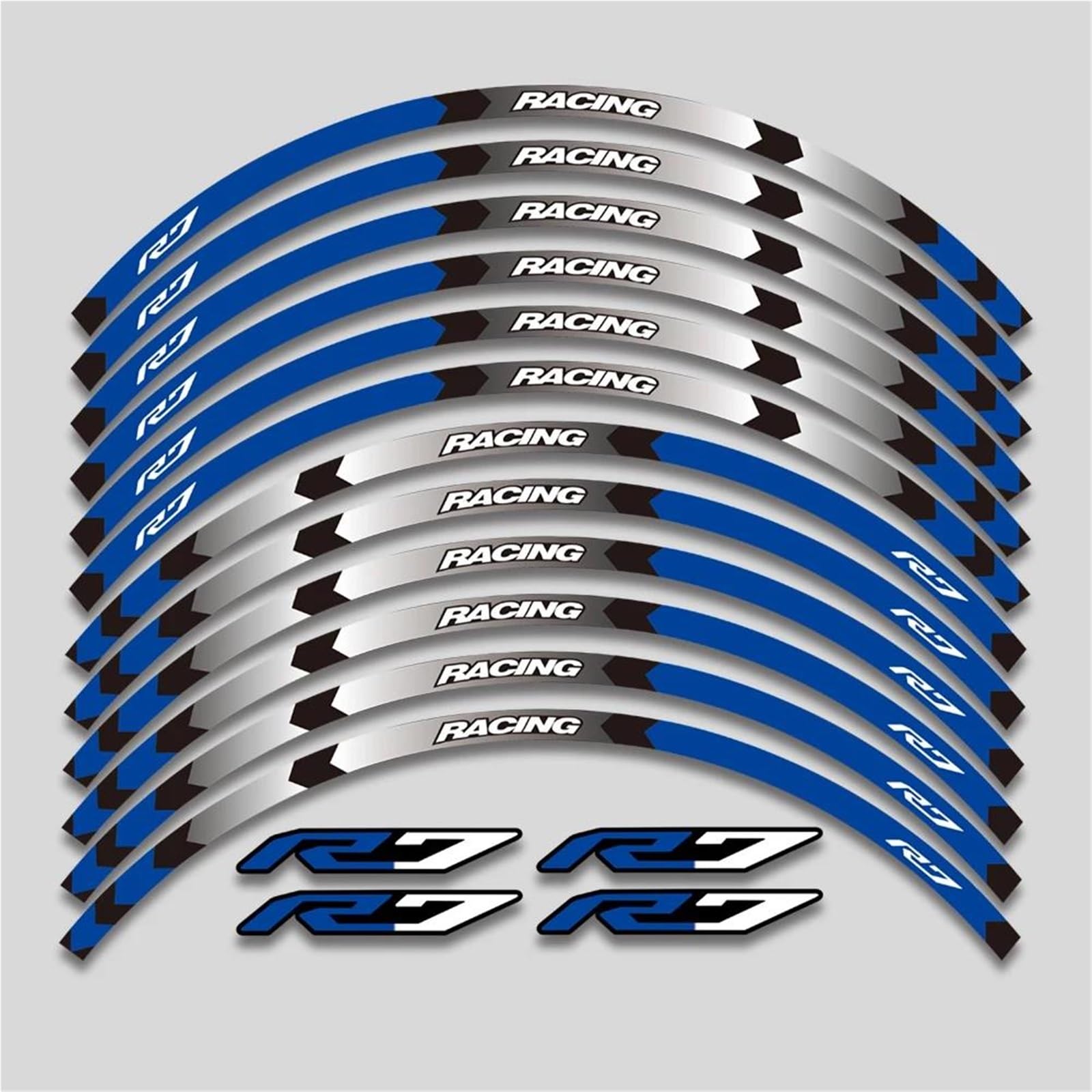 Motorcycle Stickers Rim Decorative Decals Wheels Hub Stripe Tape Kit for Yamaha YZFR7 YZF R7 2022 2023(Color1)