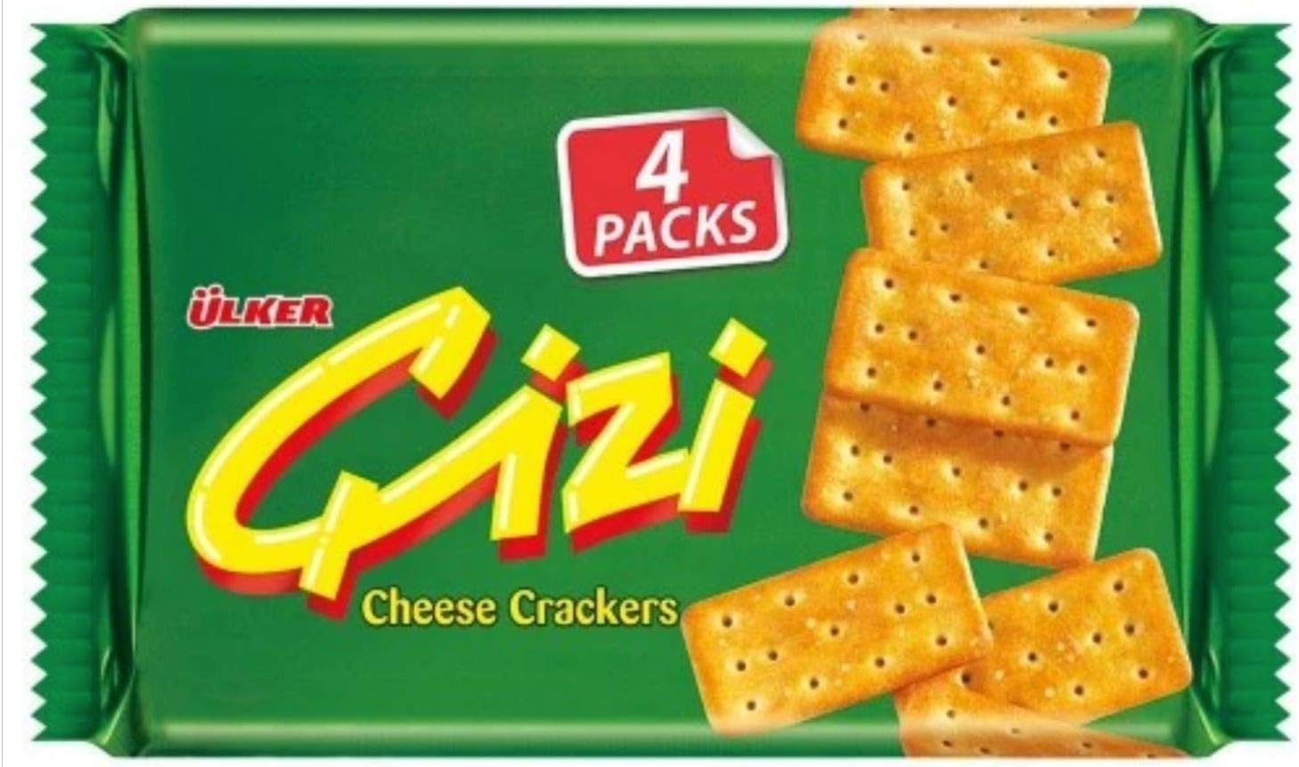 Ulker Cizi Cheese Crackers - 4x63gr. - Tea Biscuits / Tea Crackers (Cheese Cracker, 4X 63gr.)