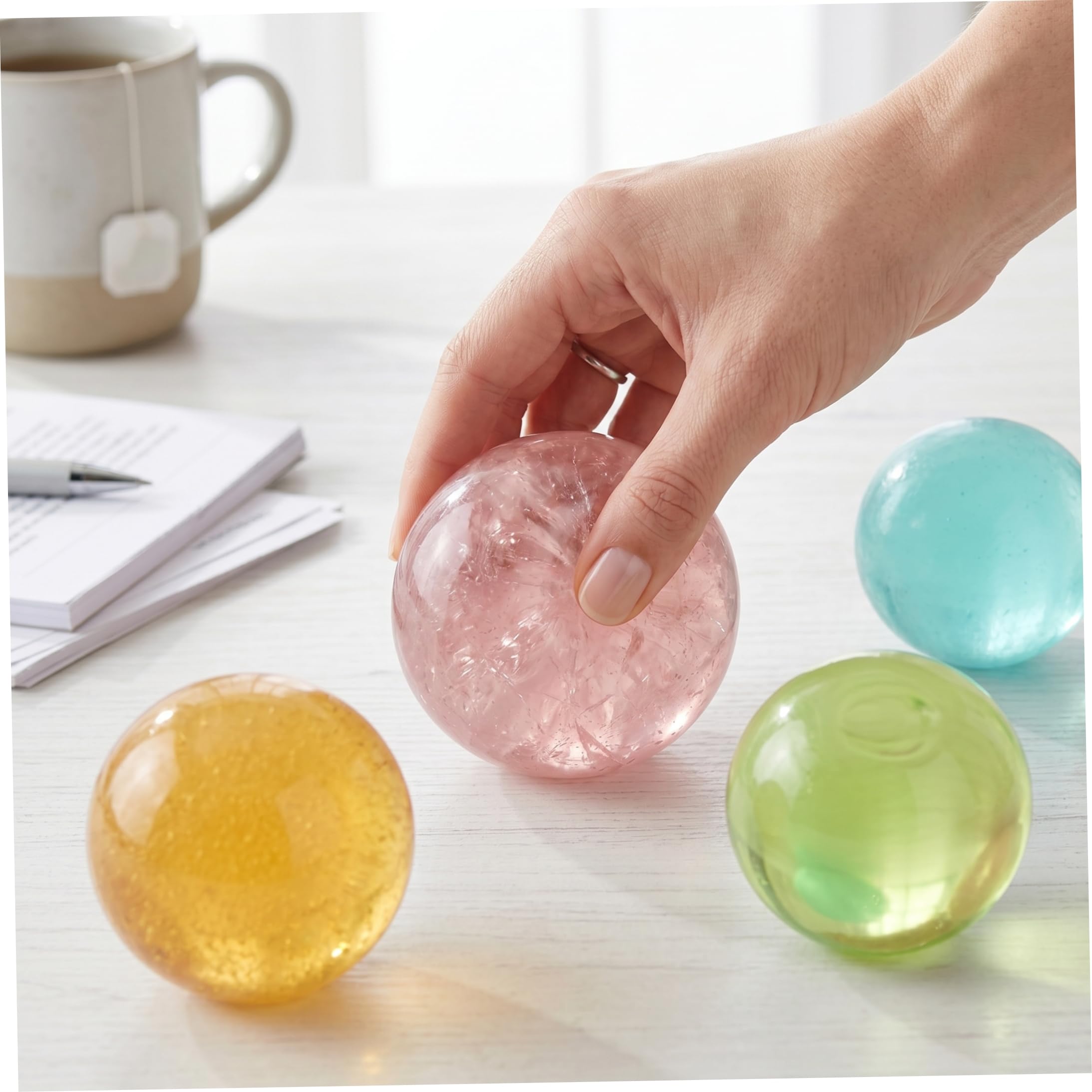 4 Pezzi di Olio di Cocco Palla Antistress modellabile sensoriale agitarsi Giocattoli per Il Relax 6 cm Divertente Kill Time spremere Giocattolo per Bambini Adulti 4 Colori