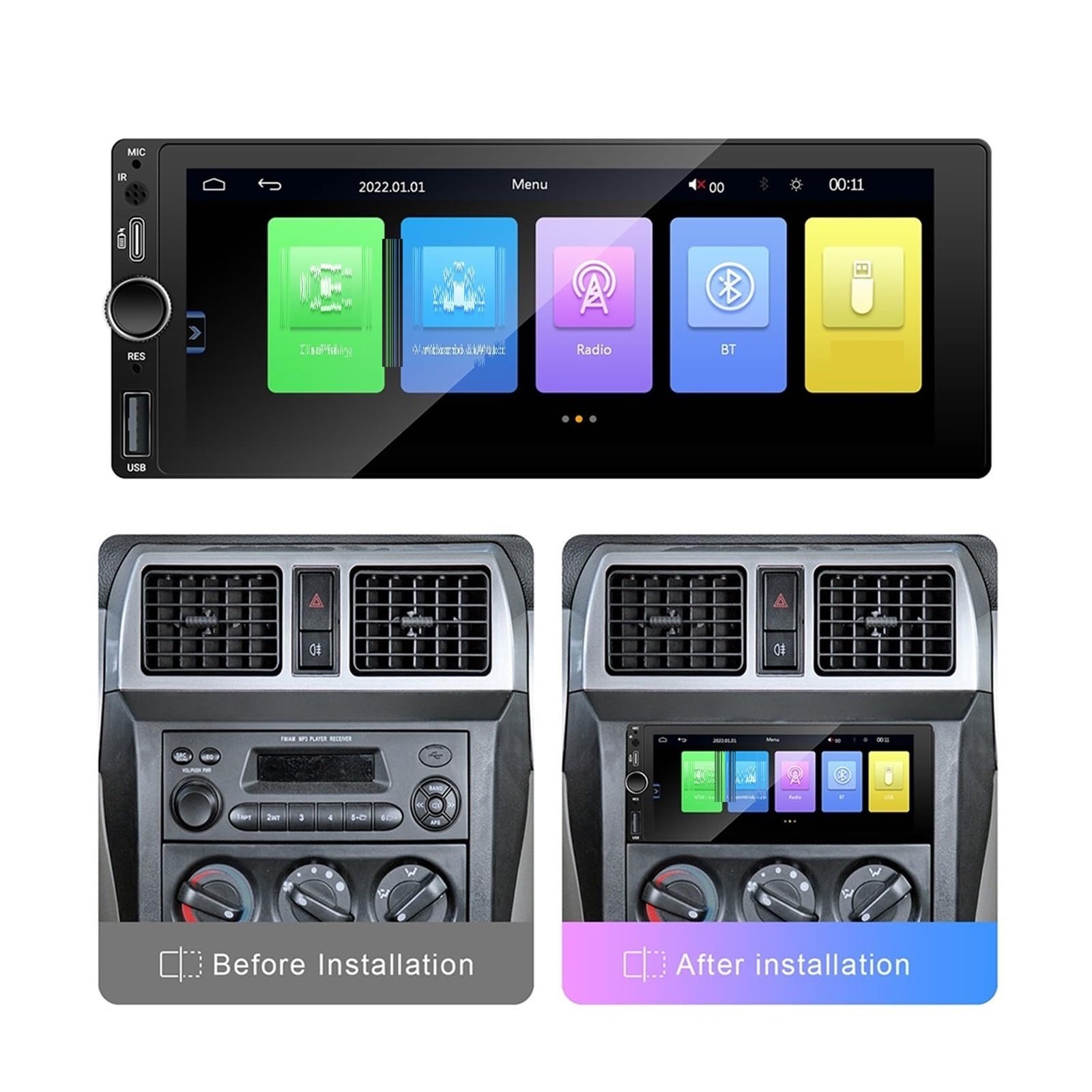 Amazon.co.jp: ワイヤレス carPlay アンドロイド自動表示 IPS 6.9