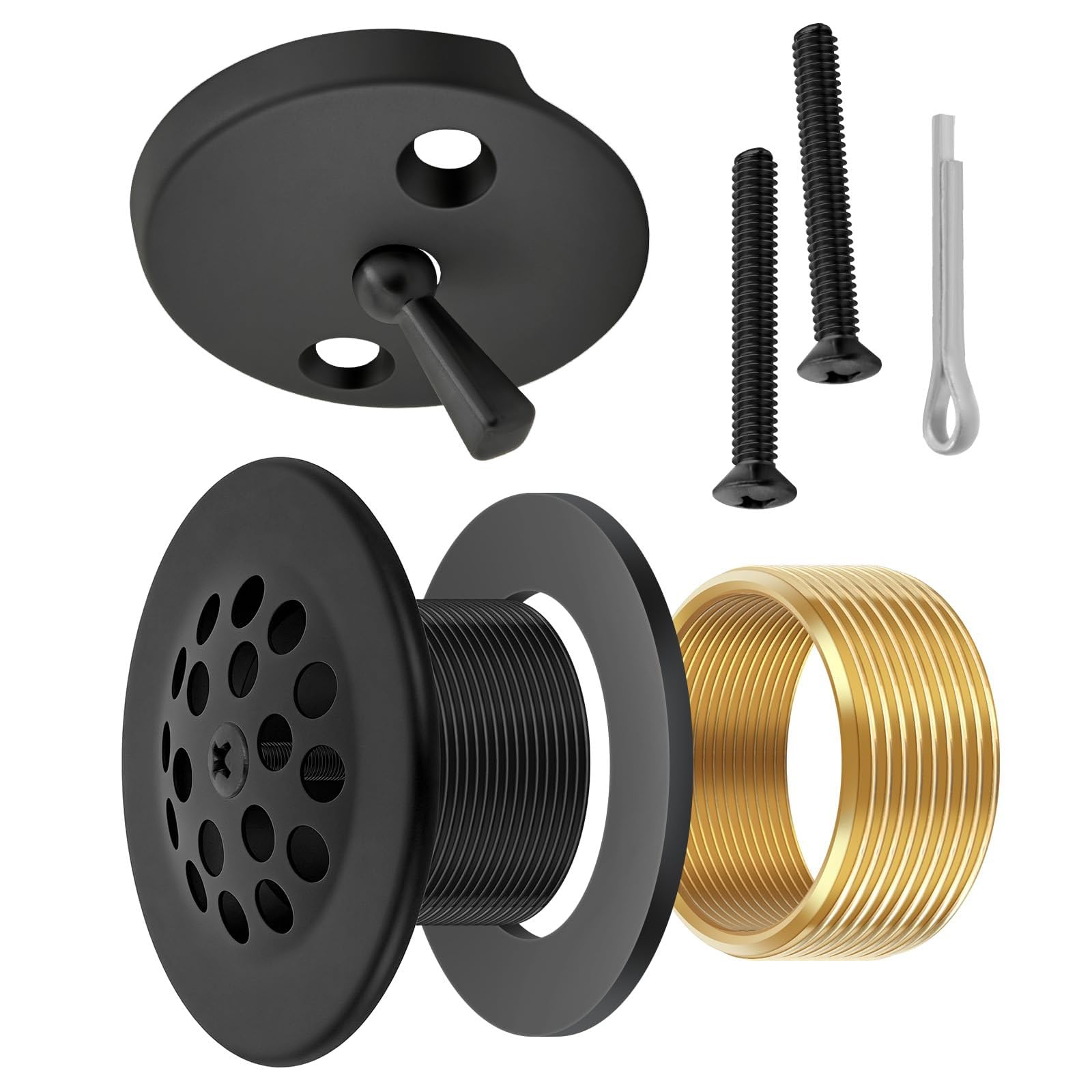 Kalttoy Black Bathroom Tub Drain Filter Bathtubs Drain Stopper Bathtubs Ground Leakage Kitchen Bathroom Hardware Accessories Plug Replacement