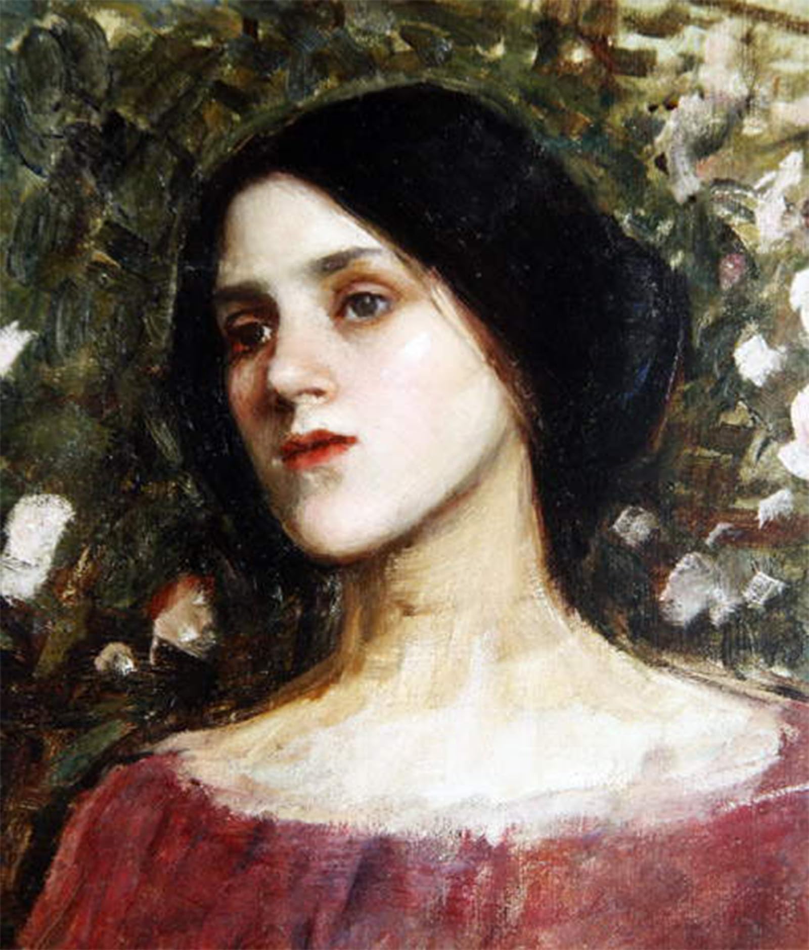 SERENDIPITP Abstract Painting Mural Print Picture Wall Decor Painting Head of a Young Girl to the Left by John William Waterhouse Vintage Wall Artwork for Home Decor 60x90cm