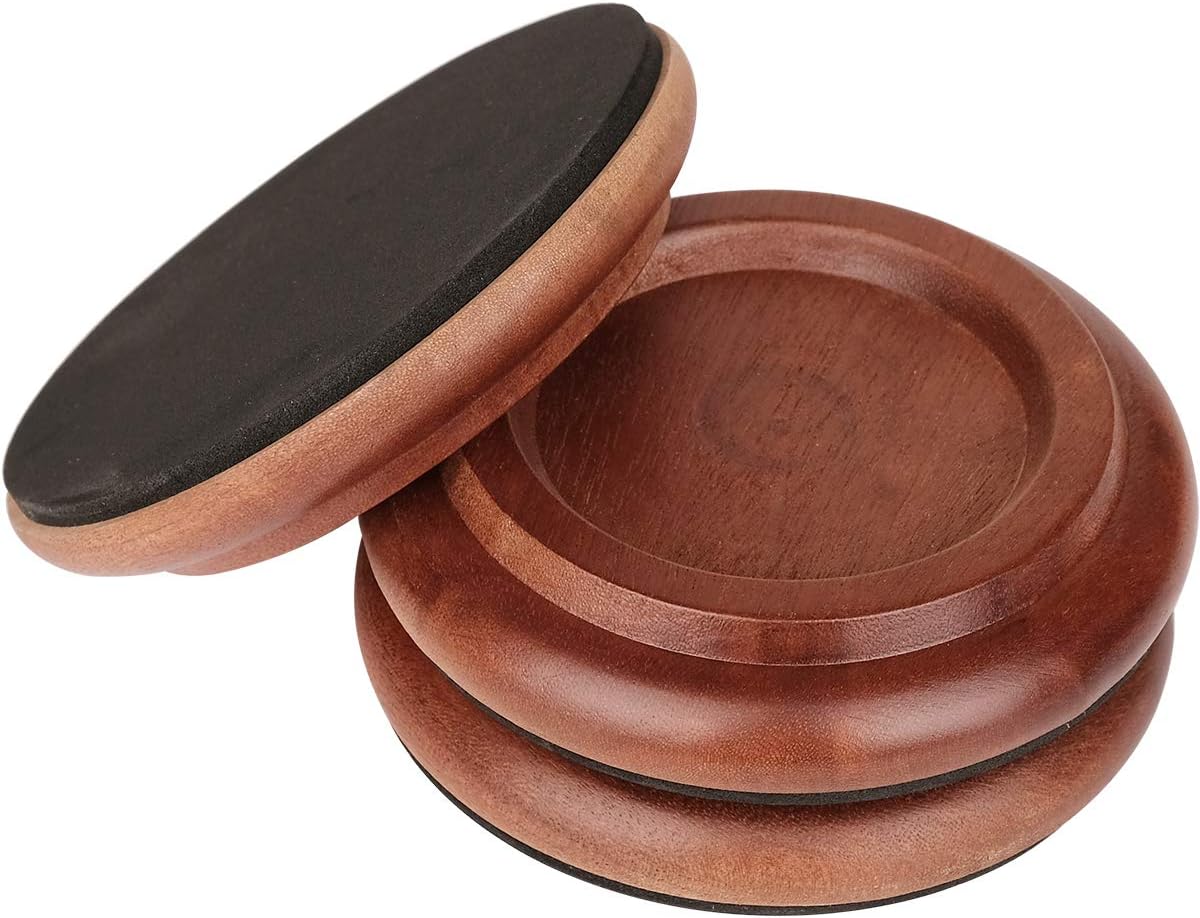 Grand Piano Caster Cups,Eison Solid Sapeliwood Piano Caster with Non-Slip & Anti-Noise Foam Floor Protectors for Hardwood Floor, Set of 3