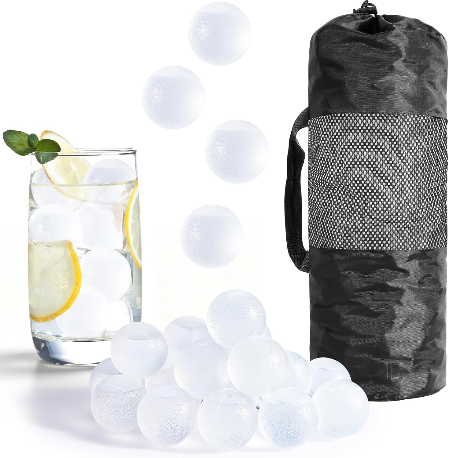380 Pack Reusable Ice Cubes for Drinks, BPA-Free Plastic Ice Cubes, Refreezable & Washable Ice Cubes Reusable Without Diluting for Whiskey, Coffee, Parties, Camping & Ice Bath
