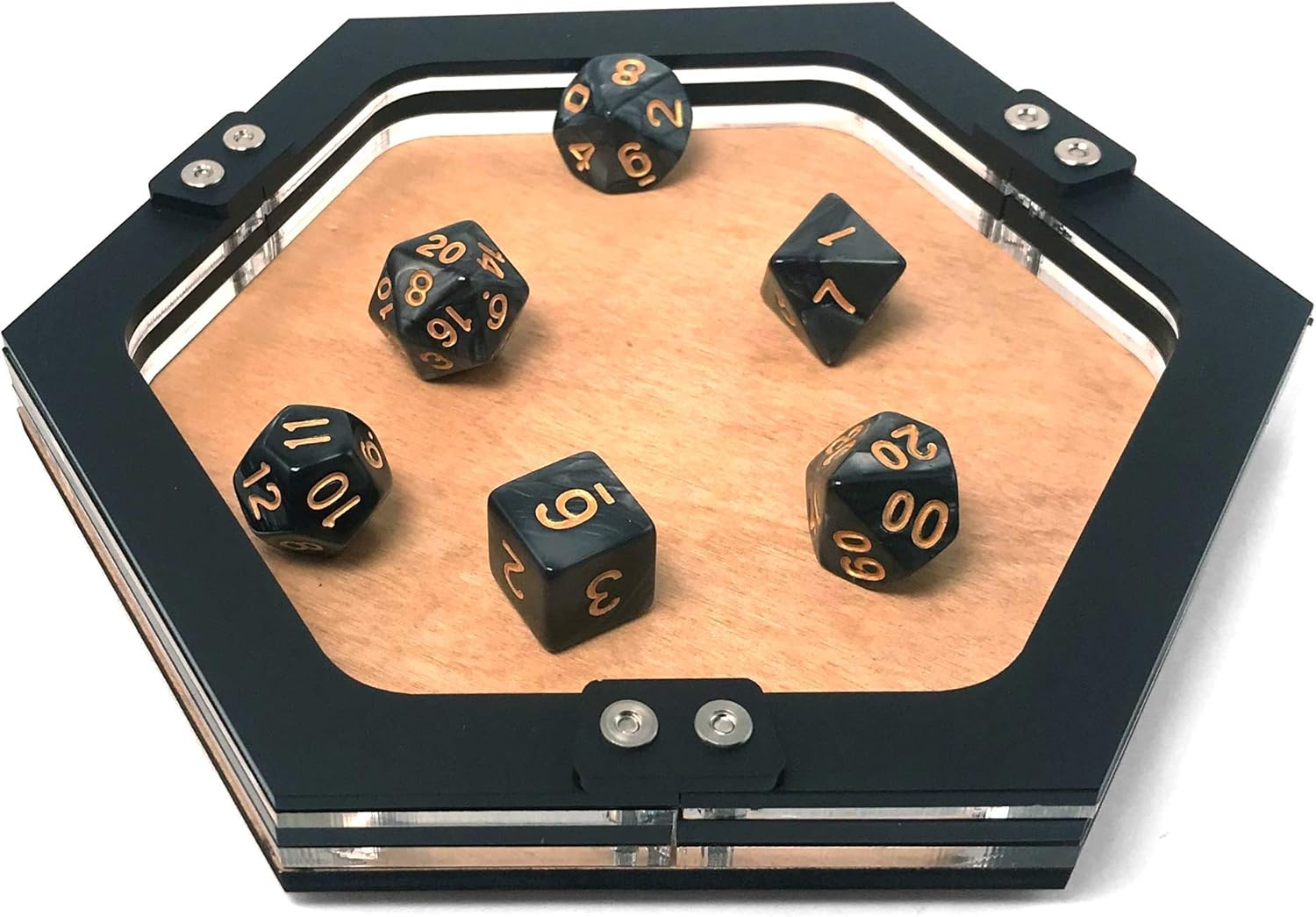 C4Labs Mini Personal Size Hexagon Gaming Dice Tray-7"x5.5"