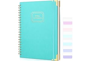 A4 Hard Back Notebook Lined: 8.5"x11" Leather Writing Journal with Pen Loop and Tabs