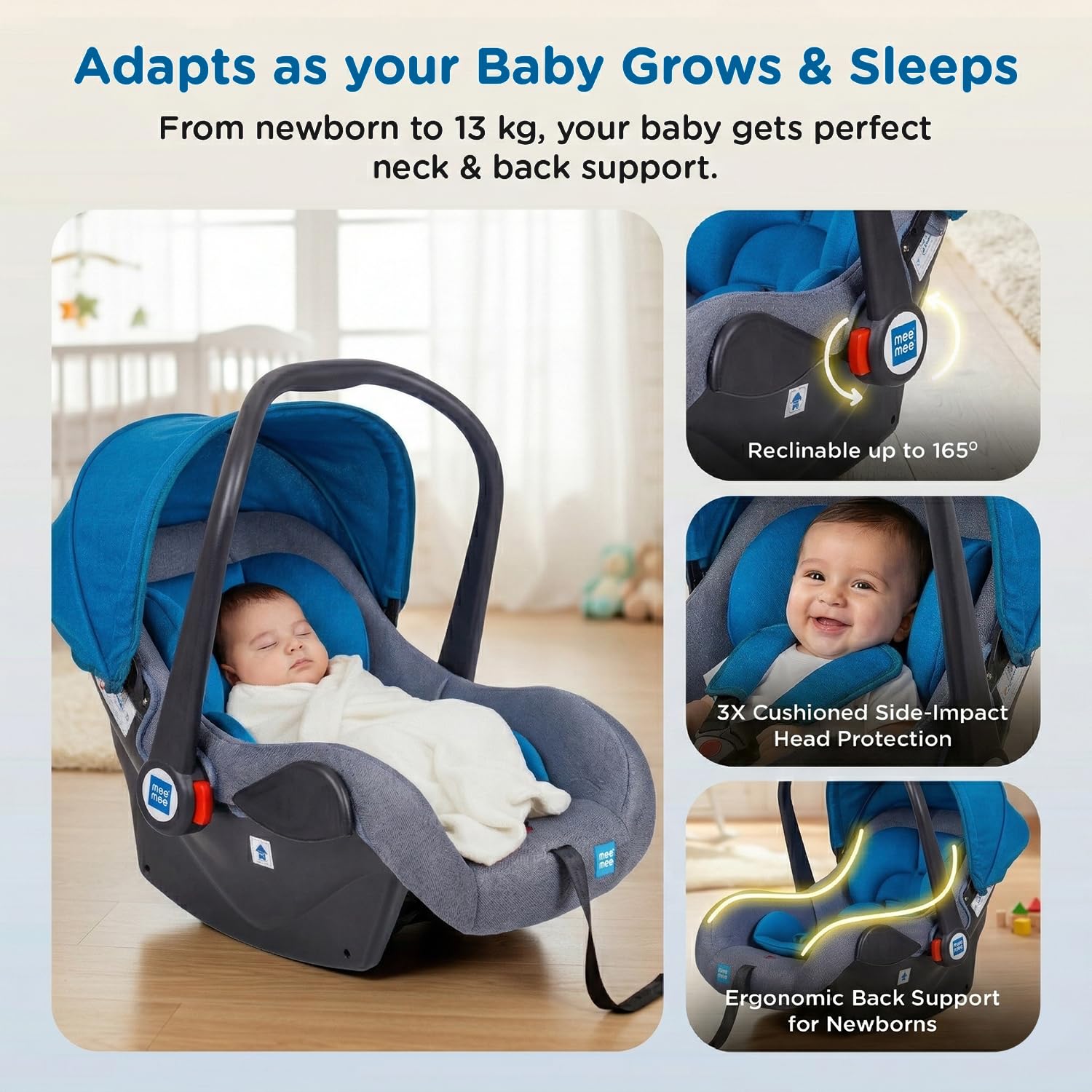 *.baby mee.* Buy Mee Mee 4-in-1 Infant/Baby Car Seat & Carry Cot with Canopy