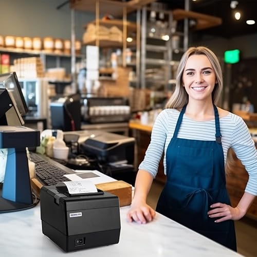 Miniatura 5 de Rongta Impresora POS RP850P, impresora térmica de recibos de 3.150 in con cortador automático, Ethernet serie USB para ESCPOS, soporte para