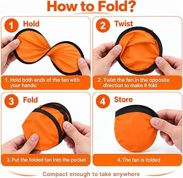 Foldable Flying Disc Fans with Bags,Green, 20 Pack