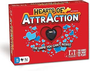 Hearts of Attraction Board Game with Heart-Shaped Magnets and Red Velvet Pouch
