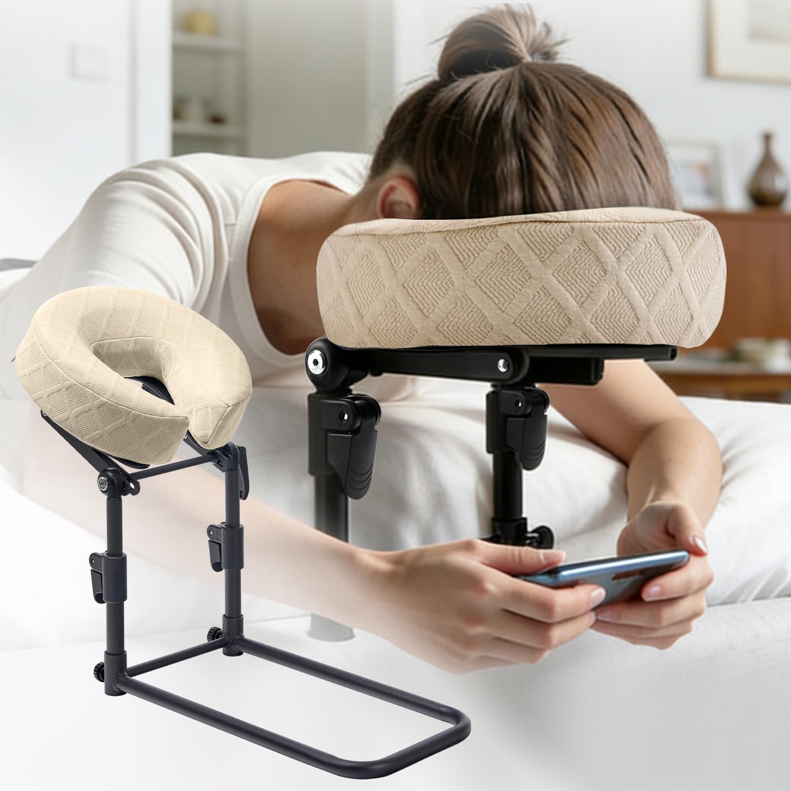Massage Headrest for Bed, Adjustable Face Cradle Pillow (Gererixy)