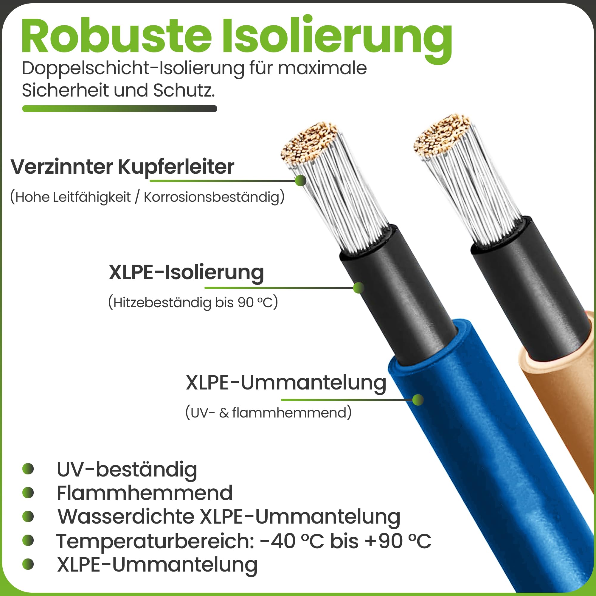 3 m Offgridtec® kabel łączący moduł solarny 2 x 6 mm²