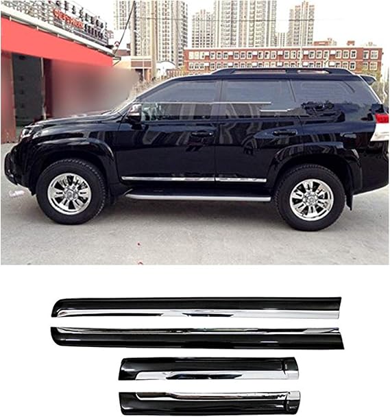 ITrims for Toyota Prado FJ150 J150 for Lexus GX 460 GX460 2010-2018 Exterior Car Accessories Body Side Door Molding Trim Cover Protector Trims (Black)
