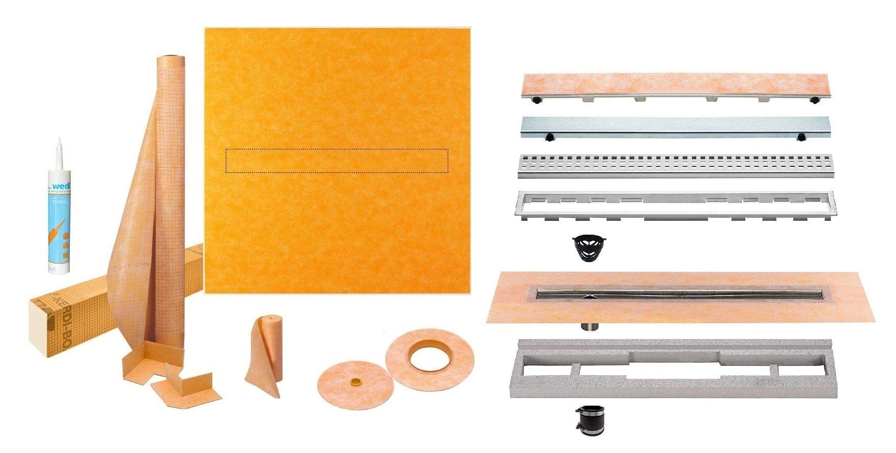 Buy Schluter KerdiLine Shower Kit with 48in x 48in Shower Tray