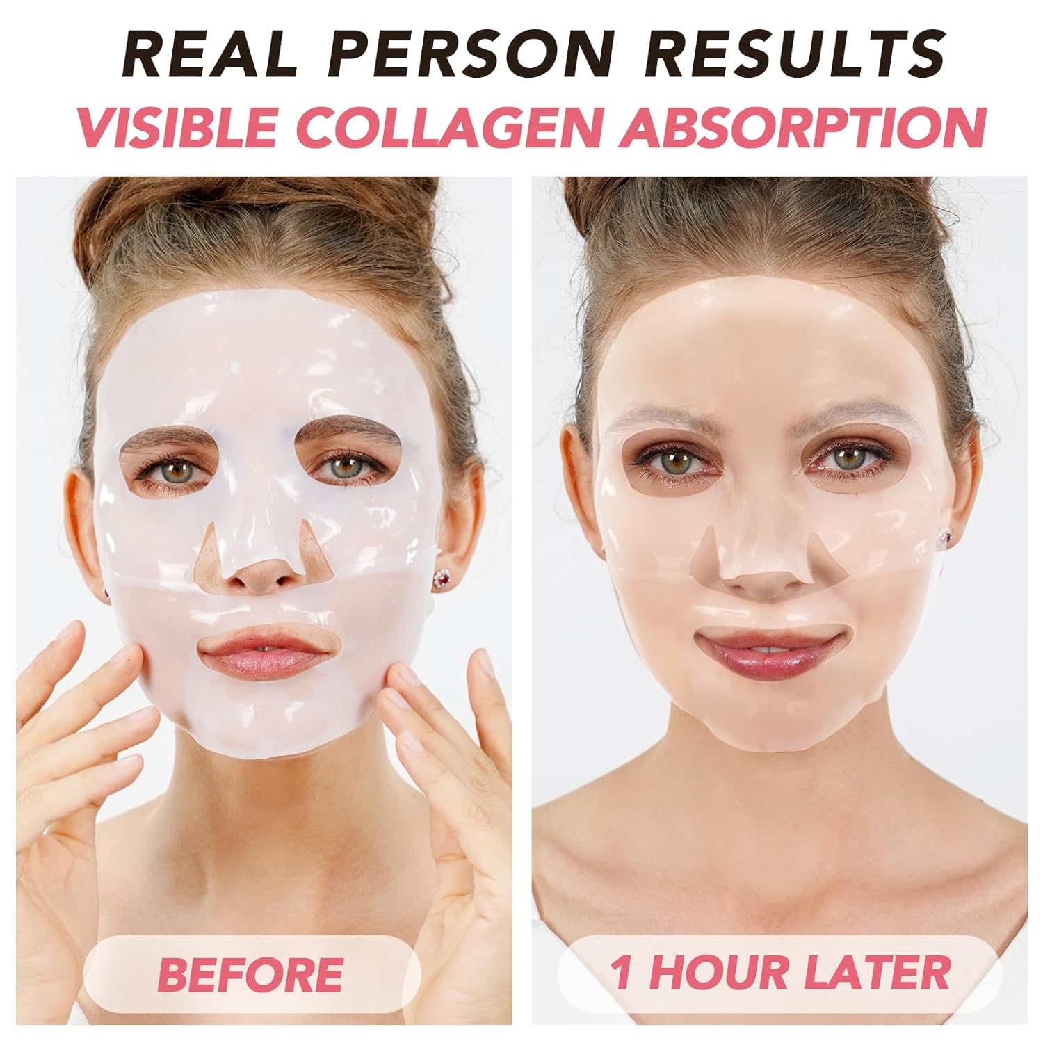 Collagen Face Mask, Bio-Collagen Deep Hydrating Overnight Mask with Hyaluronic Acid, Anti Wrinkle Lifting Mask for All Skin Types, Anti Aging Facial Mask,Pore-Minimizing,Firming&Elasticity(4 PCS) - Image 6