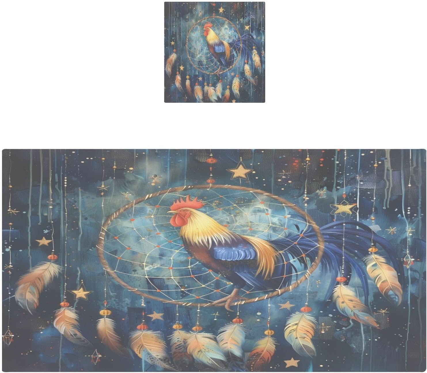 Hand Towels Premium Soft and Highly Absorbent Elegant Rooster Painting 2 Pcs Towels for Bathroom Set 100% Cotton Decorative Face Towels