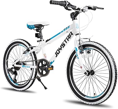 JOYSTAR Lubbock 20 24 Inch Kids Bike for Boys & Girls Ages 7-12 Years Hardtail Mountain Bike for Kids with 1-Speed/7-Speed Drivetrain, White Wall Knobby Tires, Kids' Bicycle